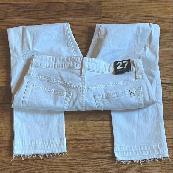 Joe’s Jeans Size 27 White Released Hem Straight Leg Cropped Jeans - Picture 6 of 10